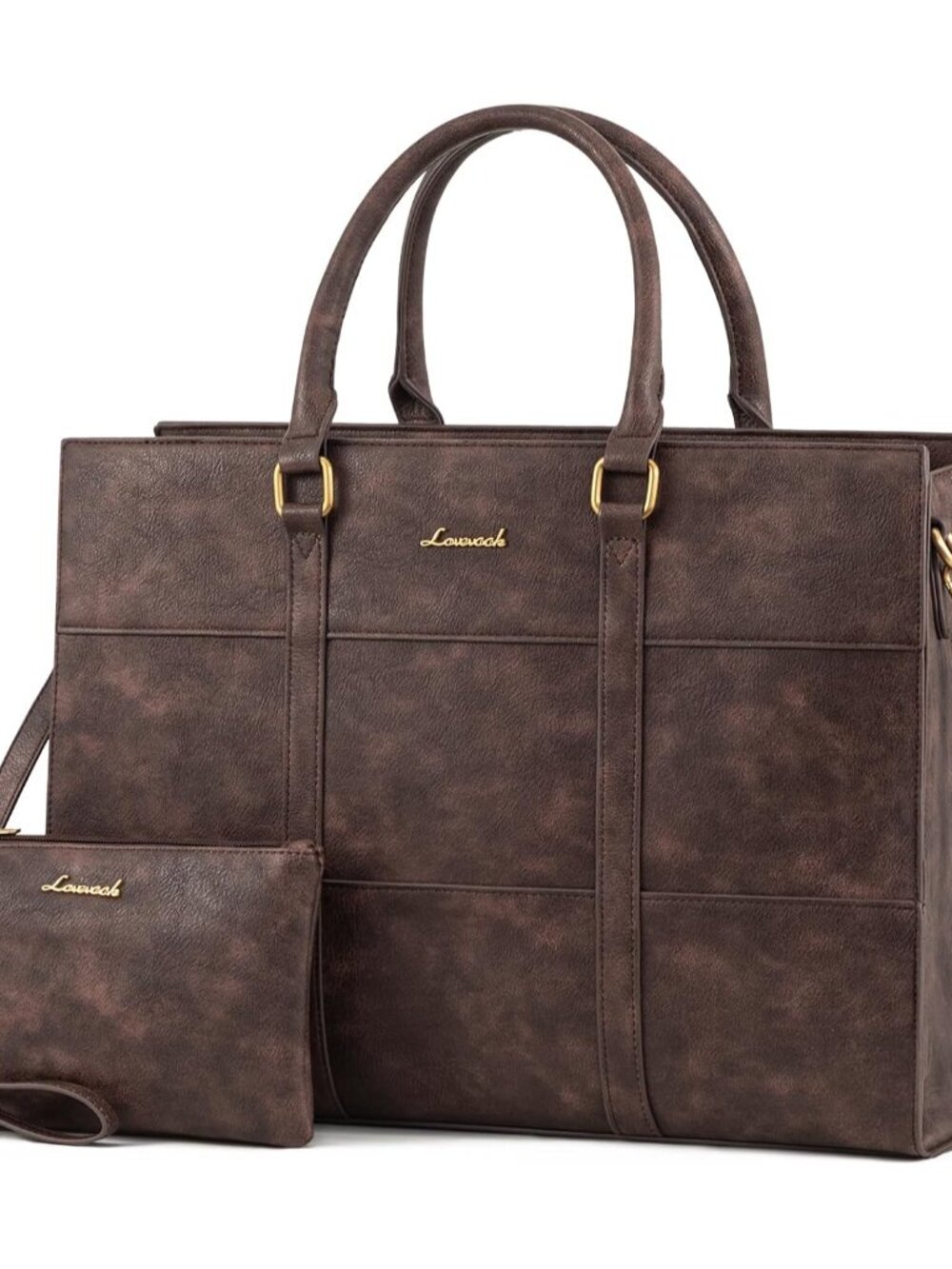 Laptop Bag for Women, 15.6 Inch Laptop Tote Bag, Vintage Leather Work Bags for W